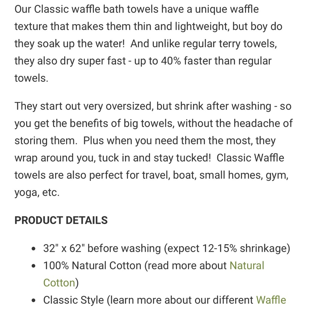 Two Japanese style cotton waffle weave bath towels. - Picture 9 of 10
